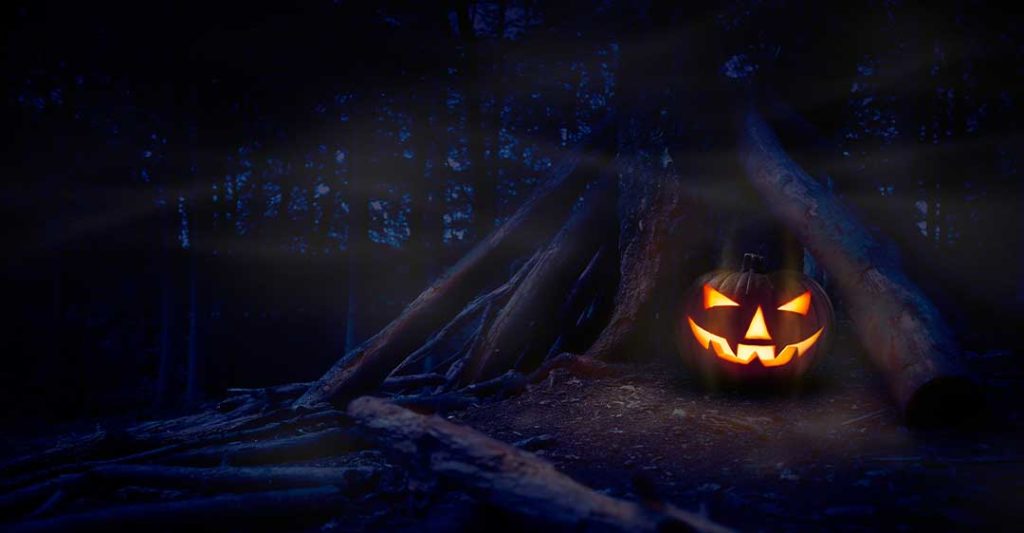 jack-o linterna en el bosque oscuro, demandas relacionadas con halloween